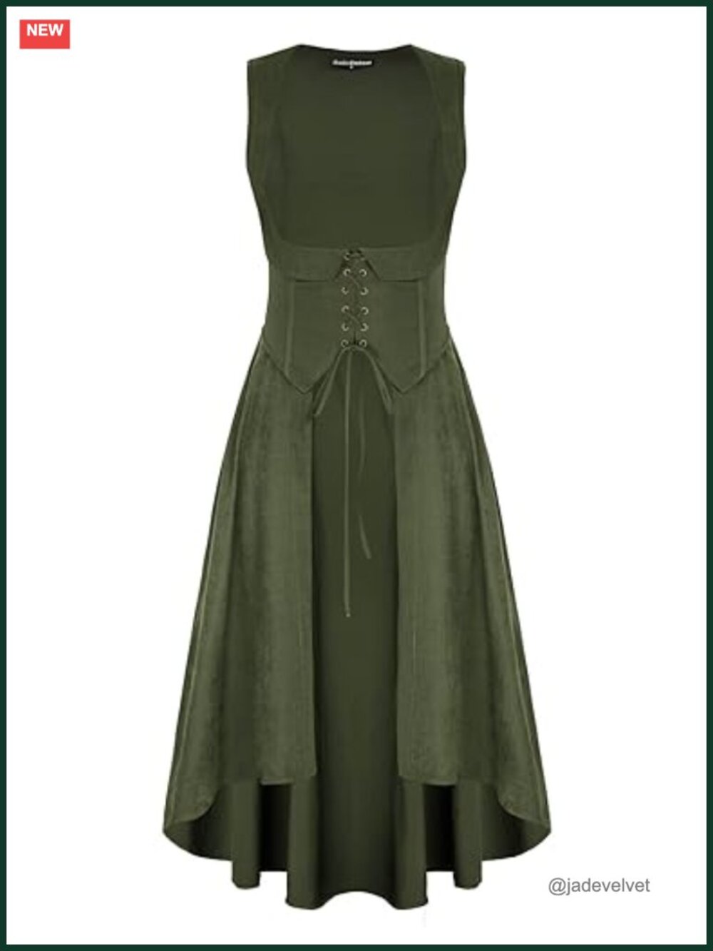 Renaissance Underbust High Low Dress Lace-Up Peasant Costume